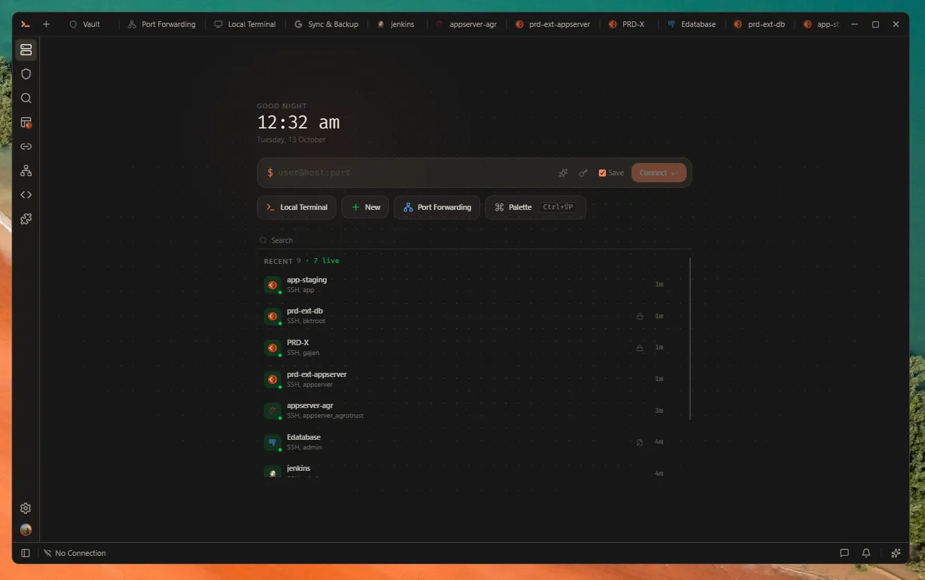 Zync’s current homepage screenshot showing the host navigation and desktop workspace